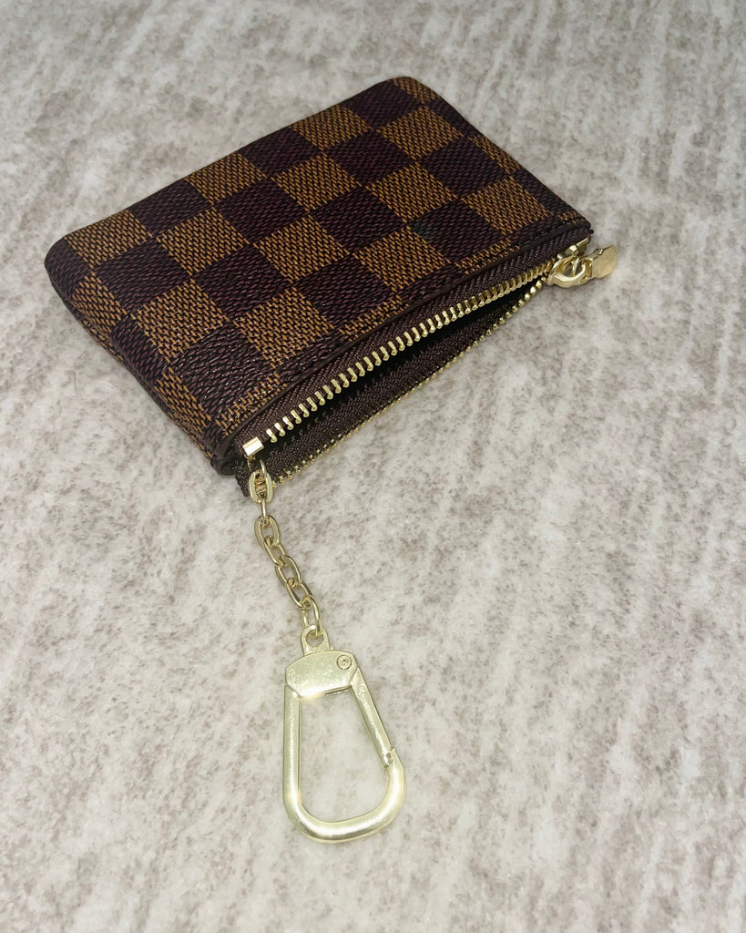 Checked Coin Purse/Card Holder