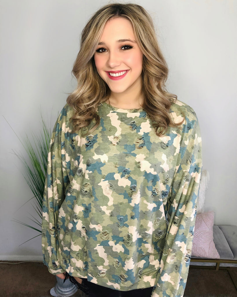 Sage Hunting Curvy Top
