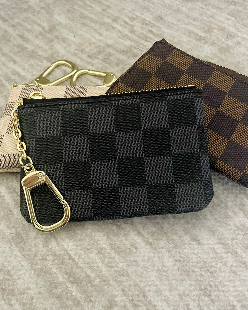 Checked Coin Purse/Card Holder