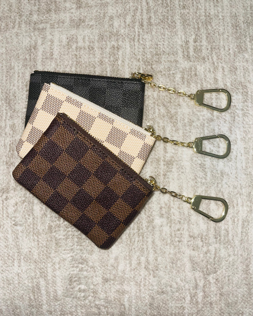 Checked Coin Purse/Card Holder