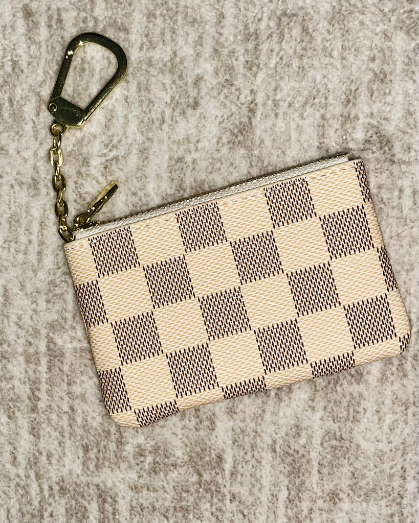 Checked Coin Purse/Card Holder