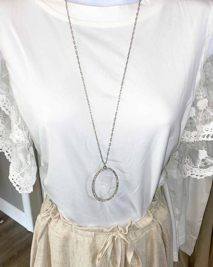 Rhinestone necklace w/ earrings