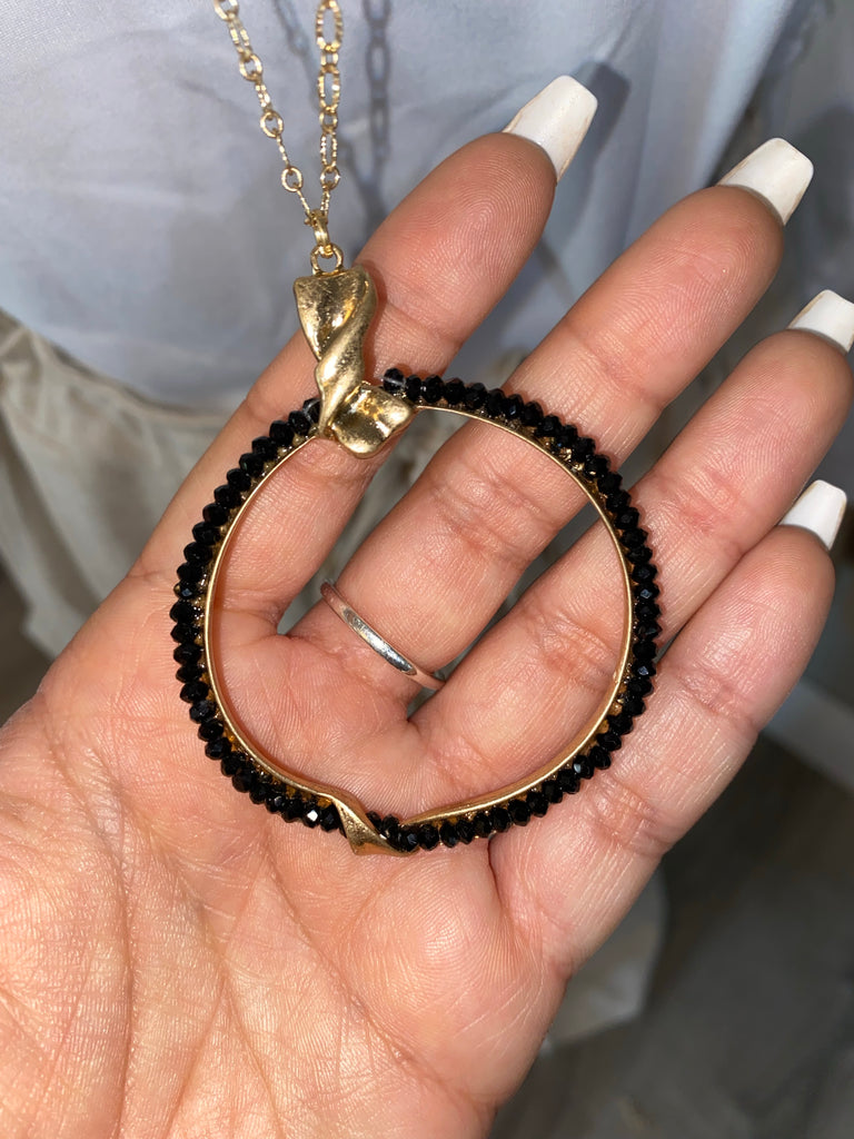 Pretty black necklace with matching earrings