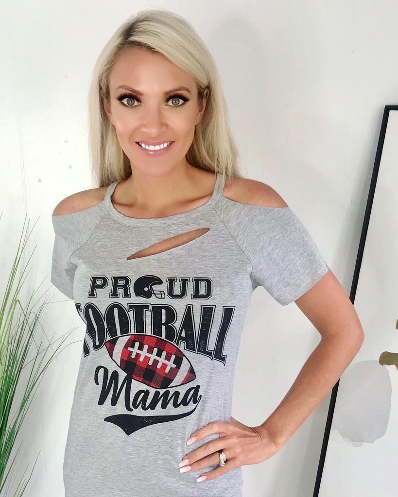 Proud Mama Football Tee