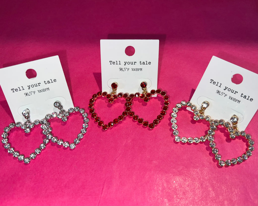 Diamond Open Heart Earrings