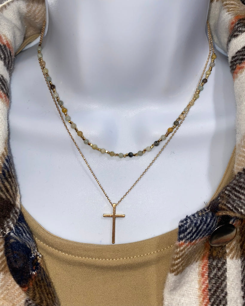 Beaded Cross Necklace