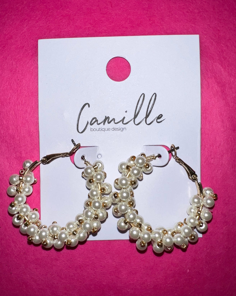 Ocean Pearl Hoops