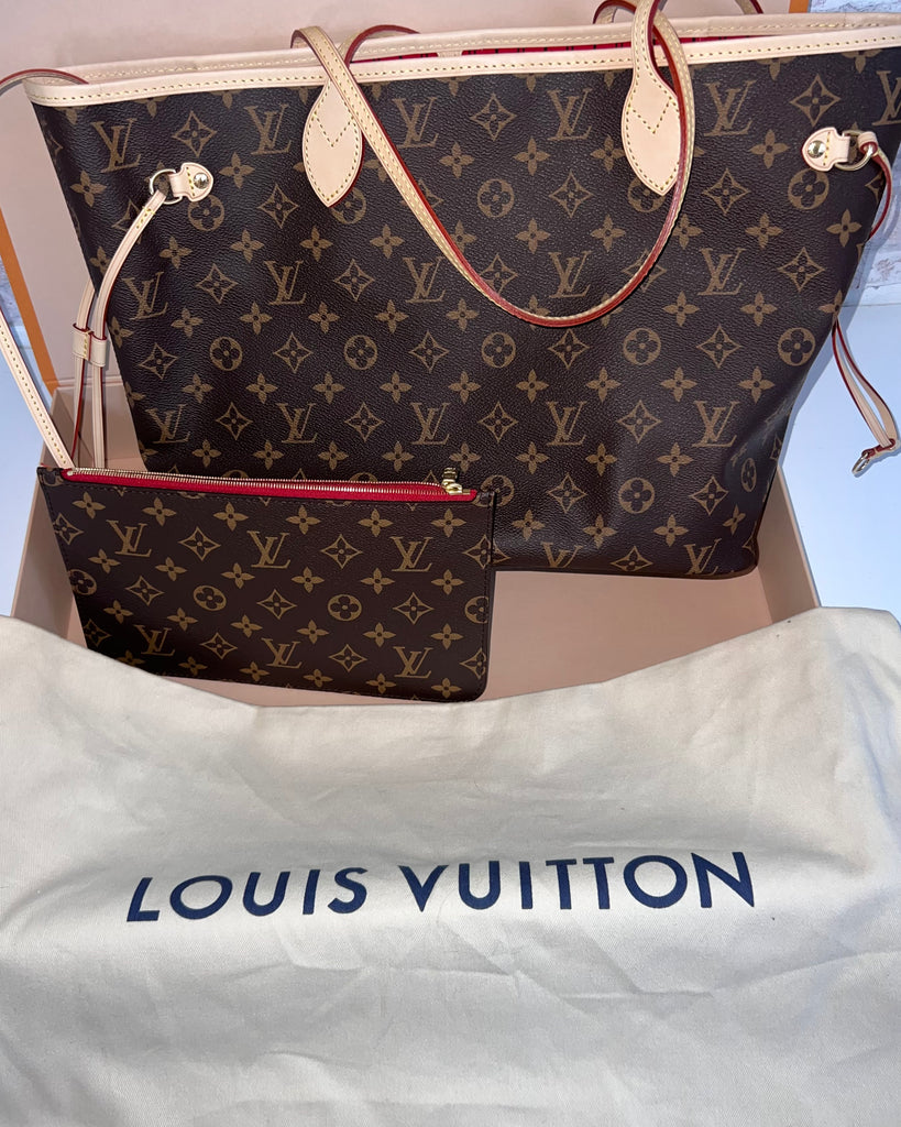 Louis Vuitton Neverfull Monogram MM Cerise Lining