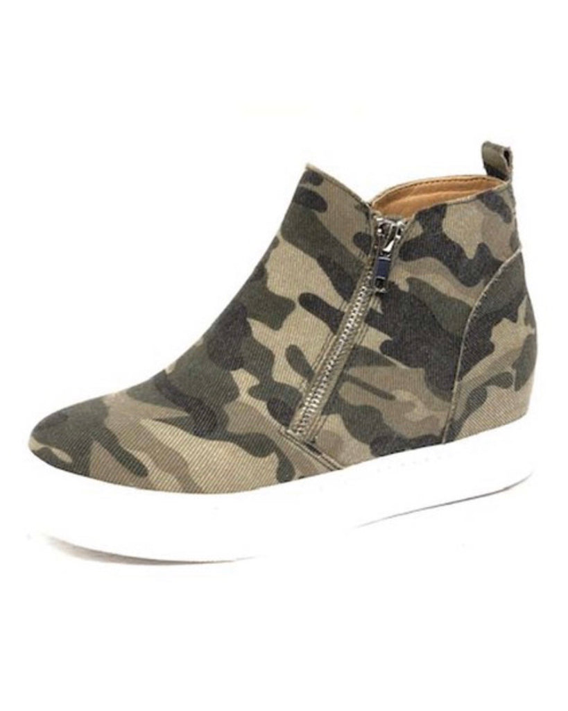 Taylor Camo Wedge Sneakers