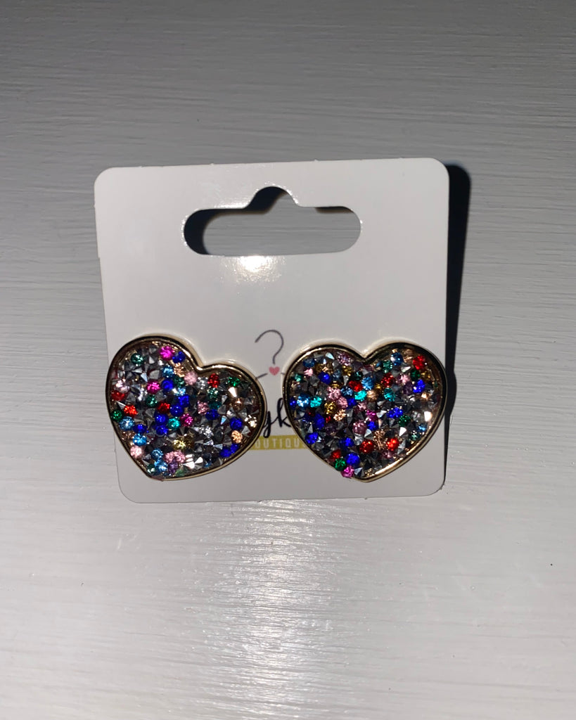 Rainbow Heart Studs