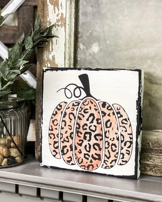 Leopard Pumpkin Sign