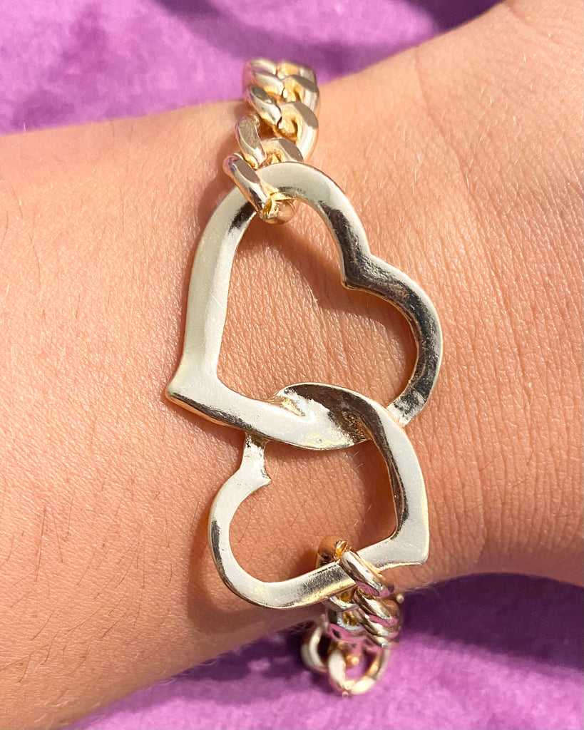 Double heart bracelet